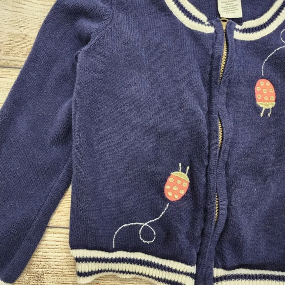 Gymboree Blue Lady‎ Bug Zippered Sweater